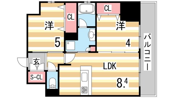 新開地駅 徒歩3分 7階の物件間取画像